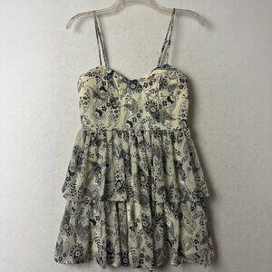 Twenty One dress sz M baby doll‎ tiered ruffle black tan mini Y2K dark fairy